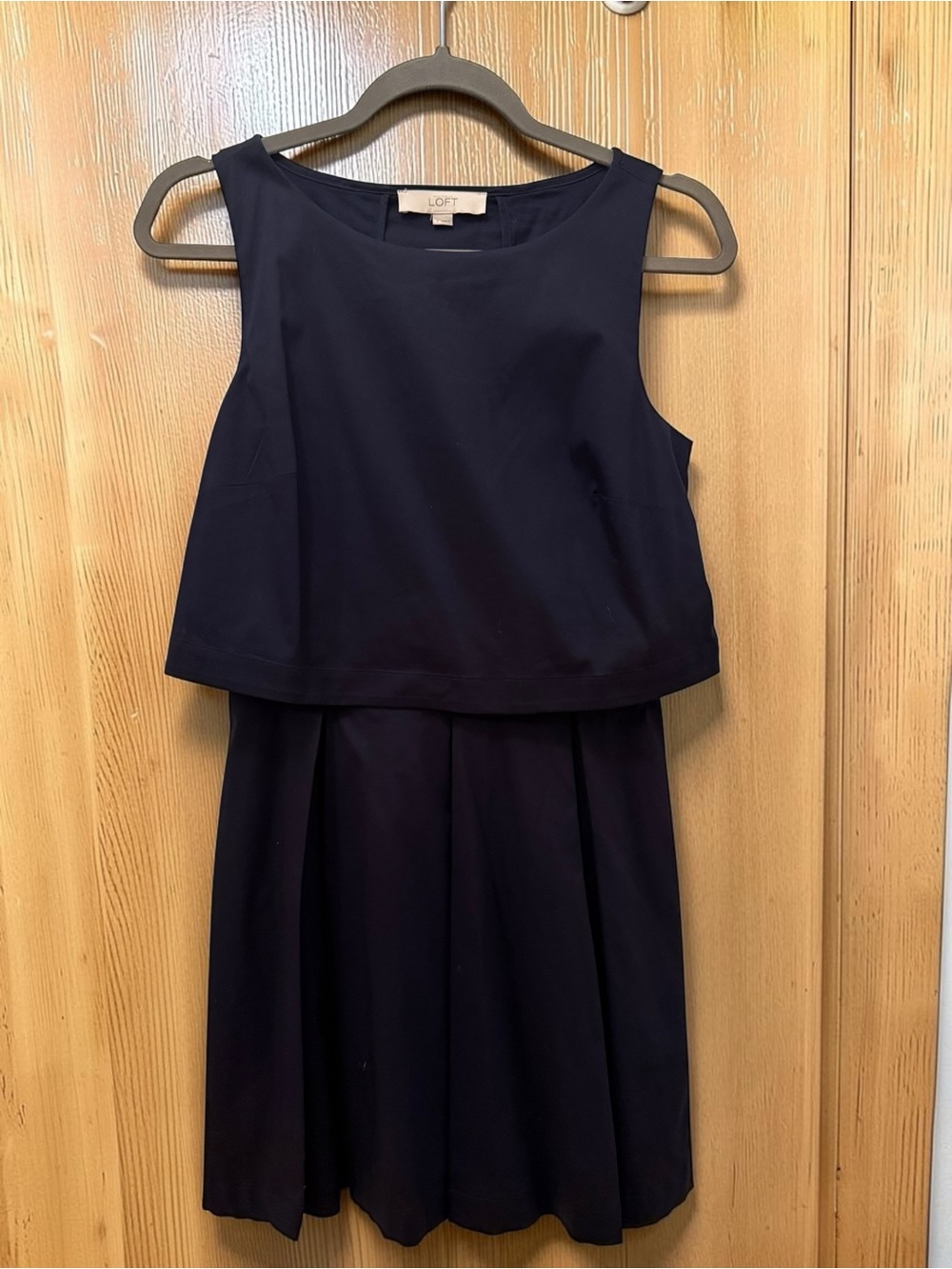 Loft Navy Sleeveless Dress Back Cutout